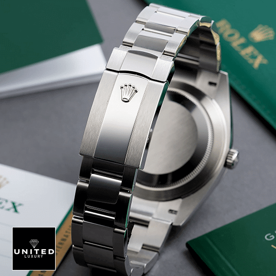 Wimbledon Rolex Replica Watch 3 Rolex Datejust Wimbledon 126300-0013 Replica Oyster Bracelet Fold Clasp on the Rolex Logo