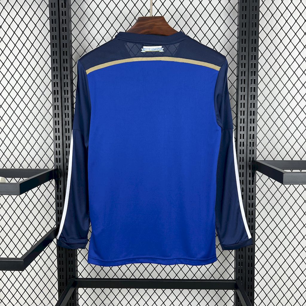 ManixJersey.com | Retro Argentina 2014 Away Long Sleeves Jersey -Customize Name, Number and Patch | Worldwide Shipping