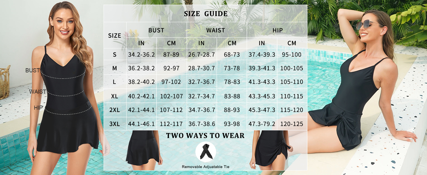 Bathing Suit Dress Size Chart