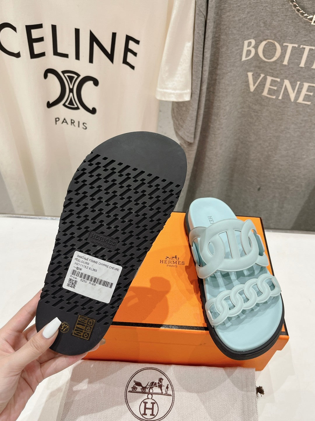 EXTRA SANDAL PASTEL PASTEL BLUE CALFSKIN、mysite、Cacoeks