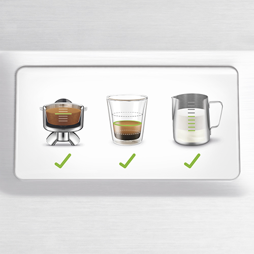 Screen displaying three different coffee extraction types