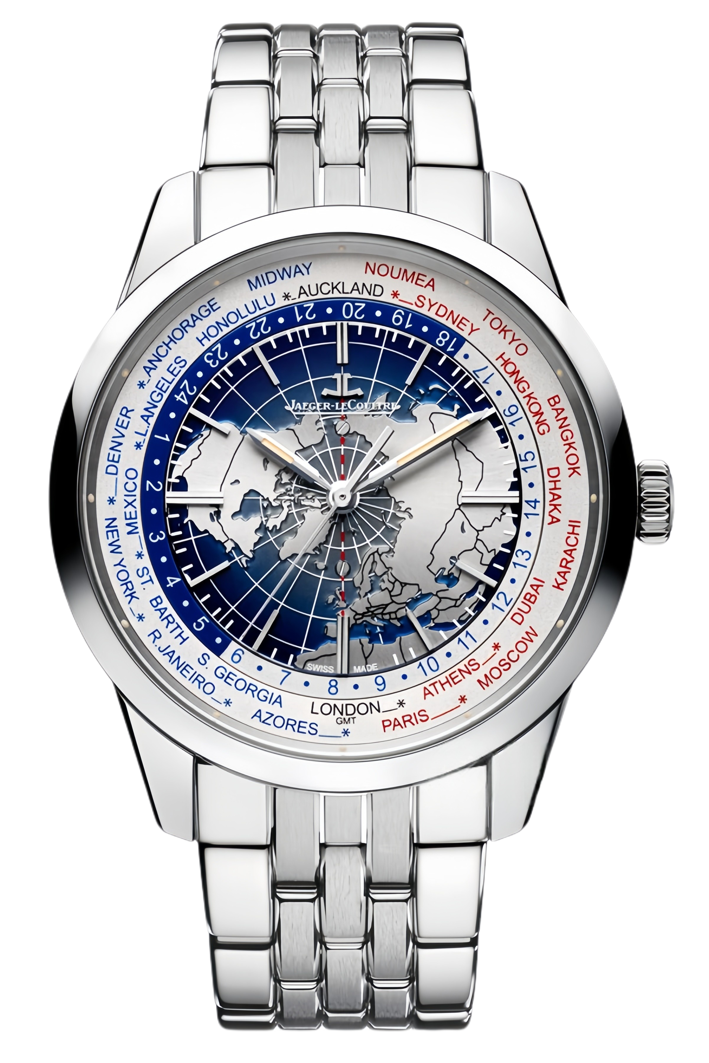 Jaeger‑LeCoultre Geophysic True Second Ref. 8018120 Super Clone Watch – Silver Sunburst Dial Stainless Steel Bracelet Fake Replica