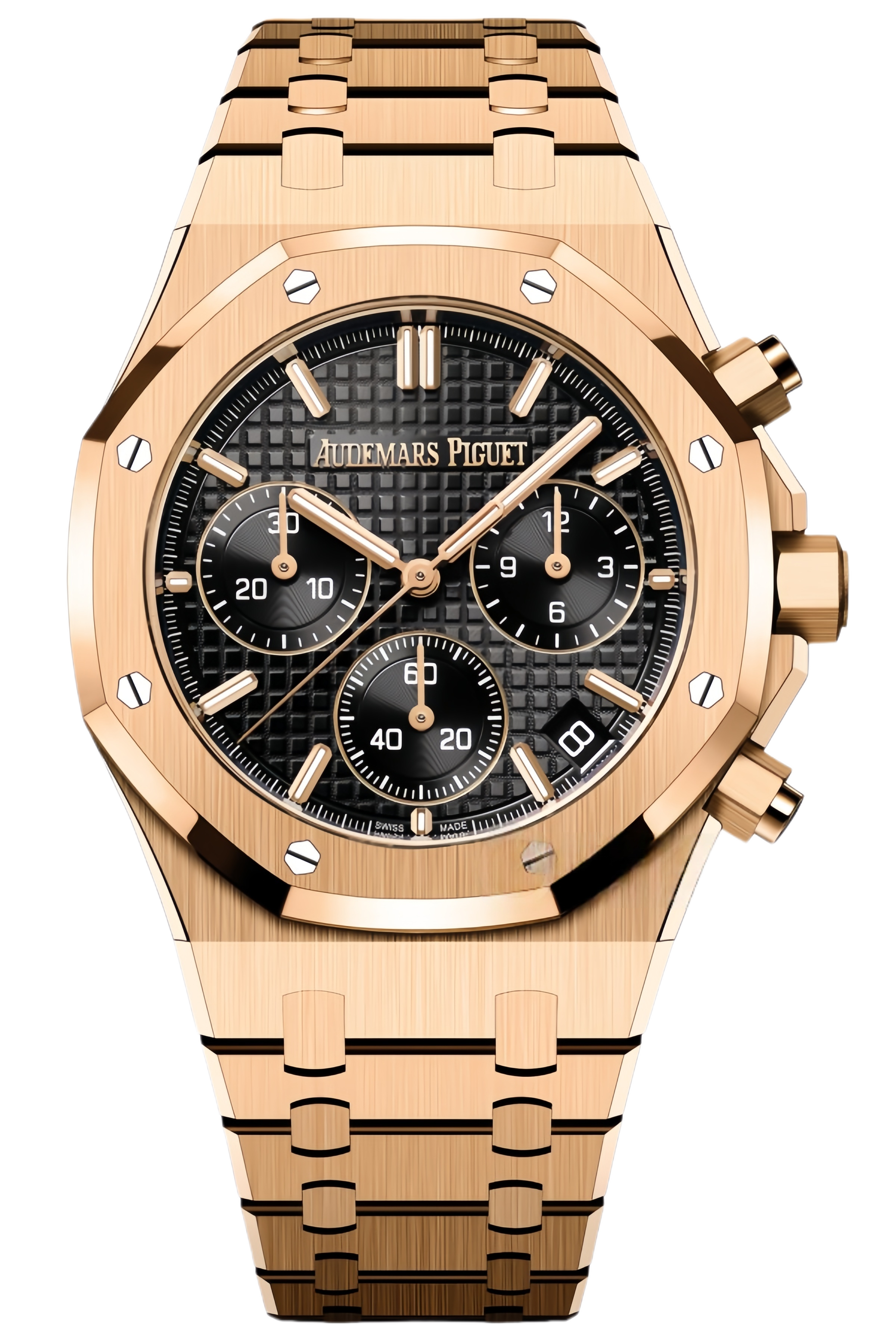Audemars Piguet Royal Oak Chronograph Ref. 26240OR.OO.1320OR.06 Super Clone Watch – 18K Rose Gold Case & Bracelet Green Dial Swiss Replica