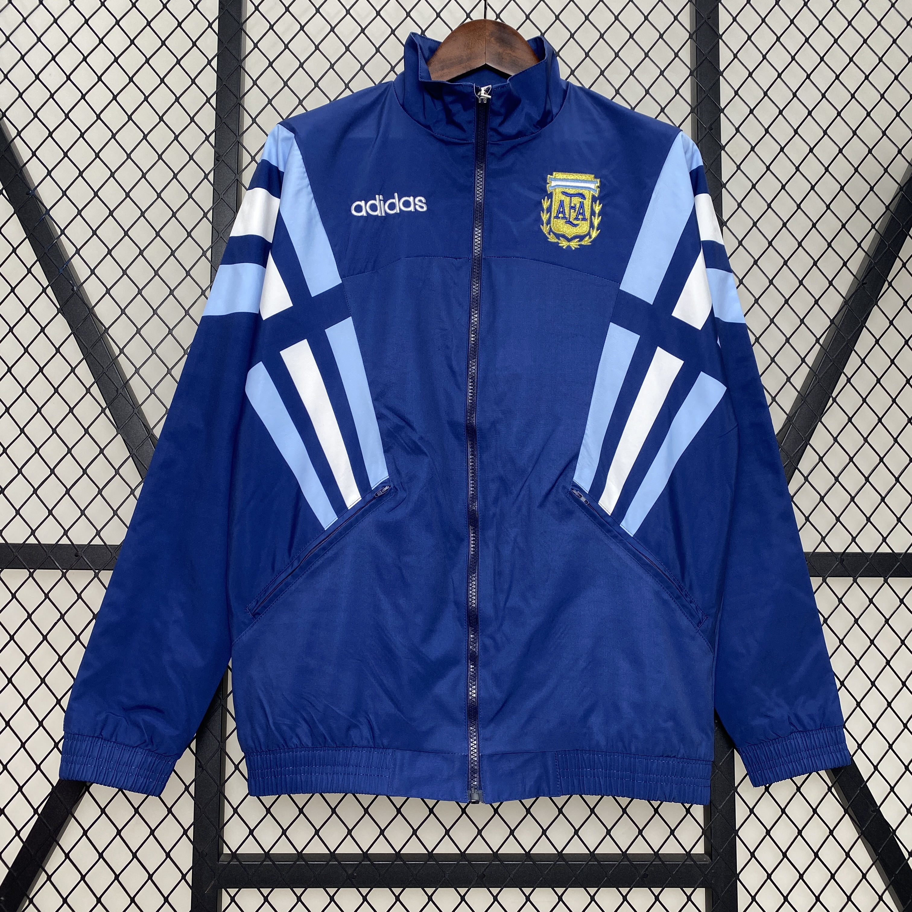 ManixJersey.com | Argentina 24-25 Throwback Windbreaker Jacket - Blue -Customize Name, Number and Patch | Worldwide Shipping