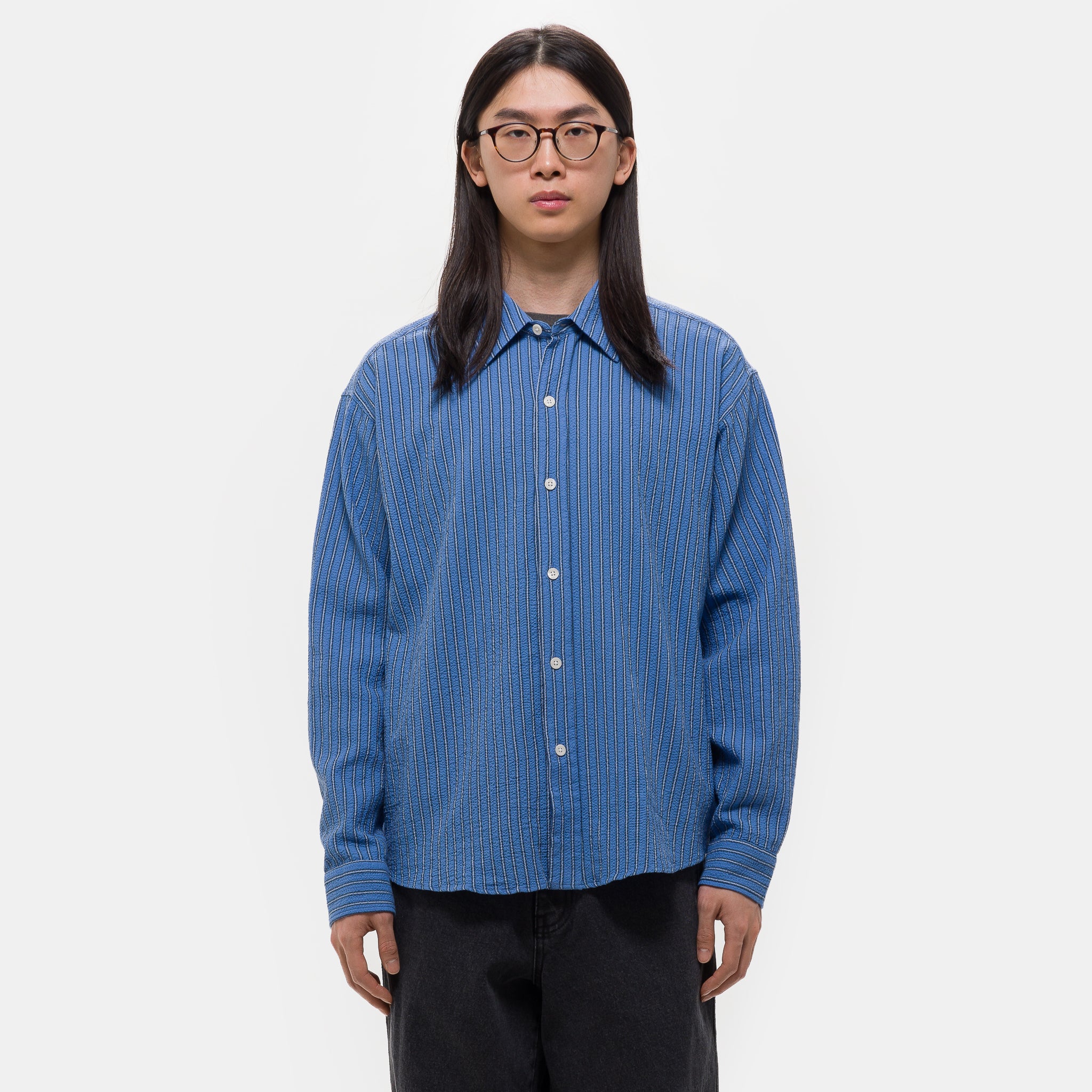 Vacation Shirt in Textured Business Stripe