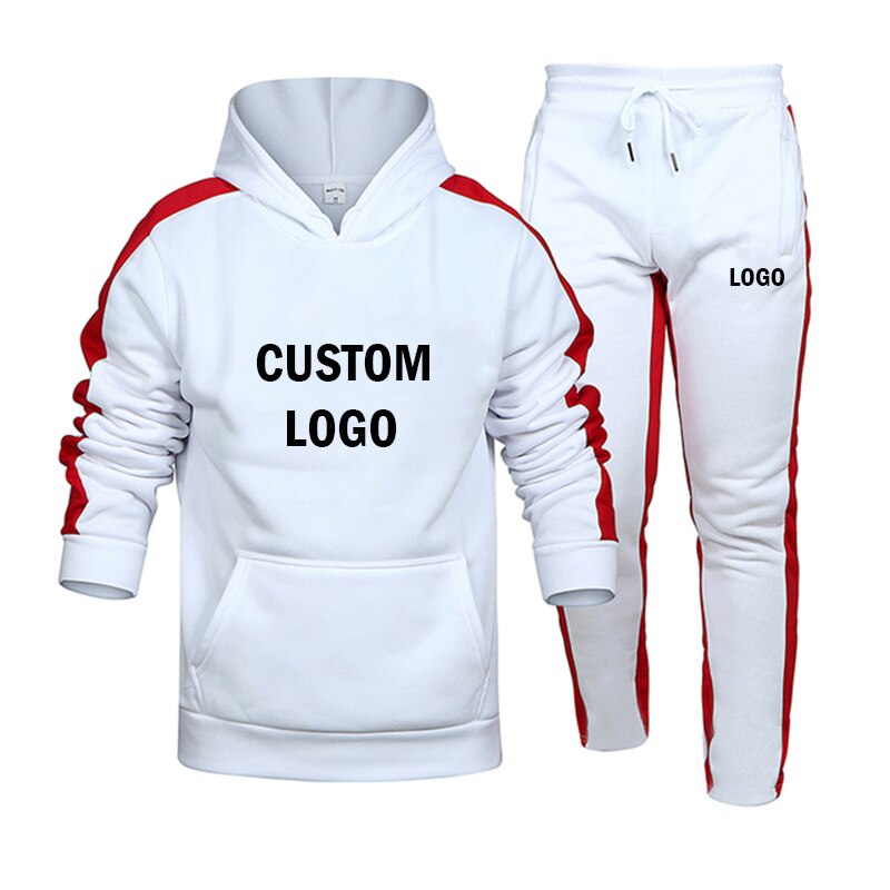 Custom Logo Two Pieces Sets Winter Men's Sets Hoodie+Pants Casual Tracksuit Male Sportswear Gym Jogging Autimn Men's SweatSuit