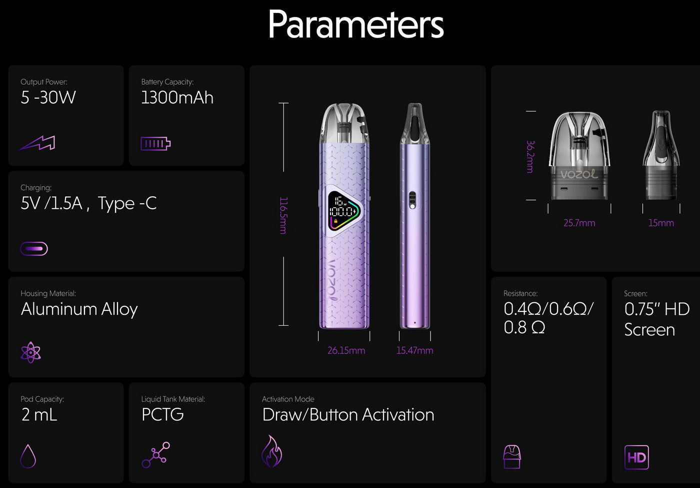 Vozol® | Vozol Ace Go Vape Pod Kit | Free Delivery