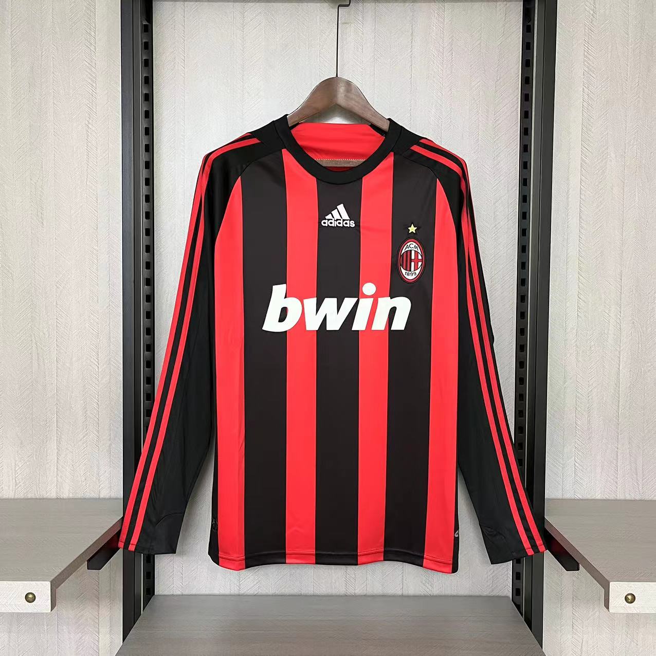GlobeJersey-Retro AC Milan 2008-09 Home Long Sleeve Jersey