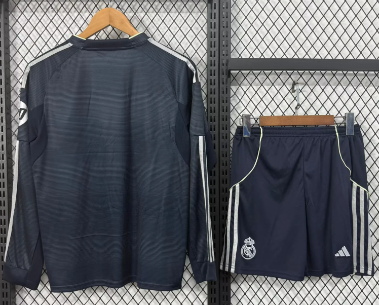 2025/2026 Long Sleeves Real Madrid Away Football Jersey 1:1 Thai quality Kids Size:football jersey mysite: unitedjerseyfootball 邓江浪:football