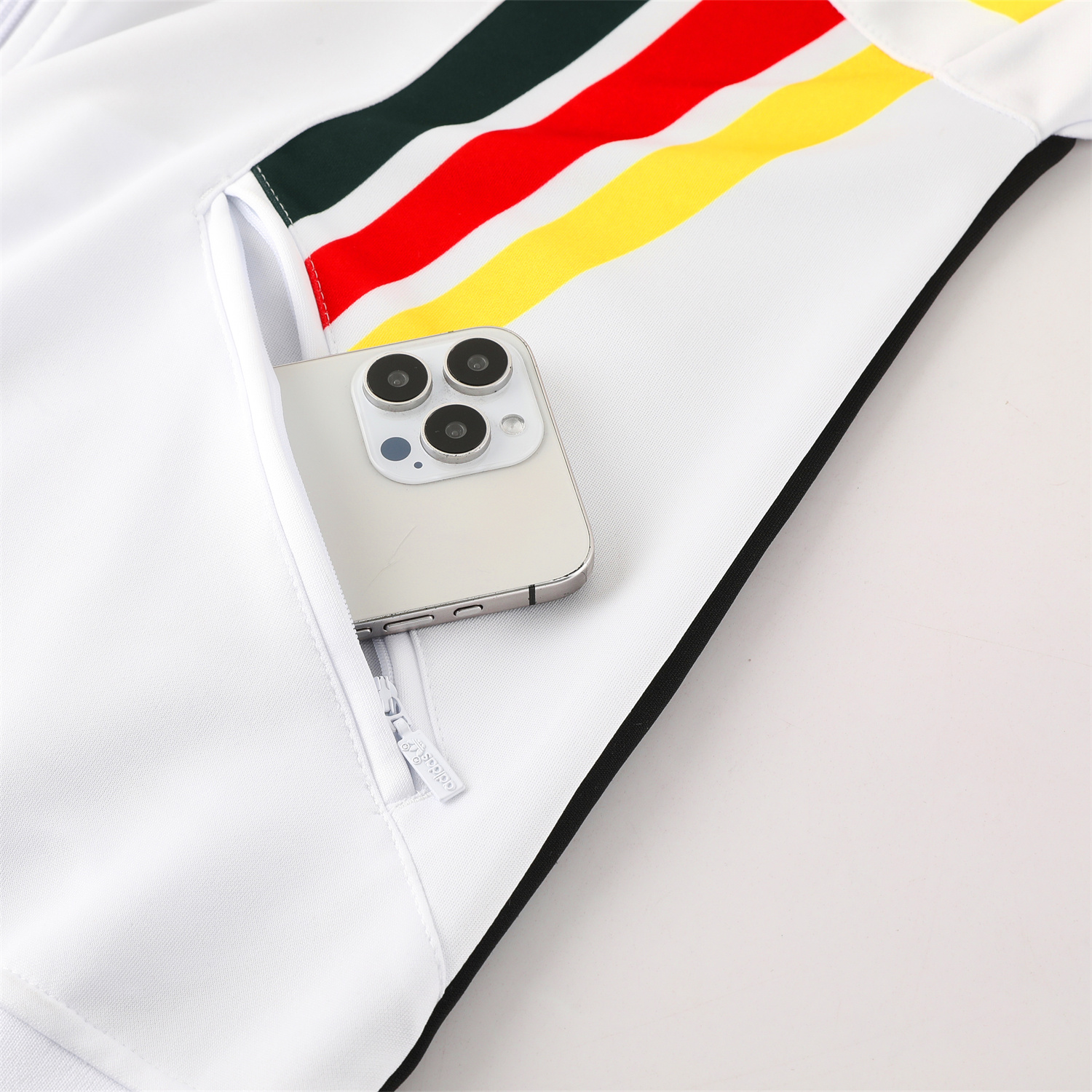 ManixJersey.com | Germany 2024 Jacket Training Tracksuit - White With Yellow, Red And Black Stripe -Customize Name, Number and Patch | Worldwide Shipping