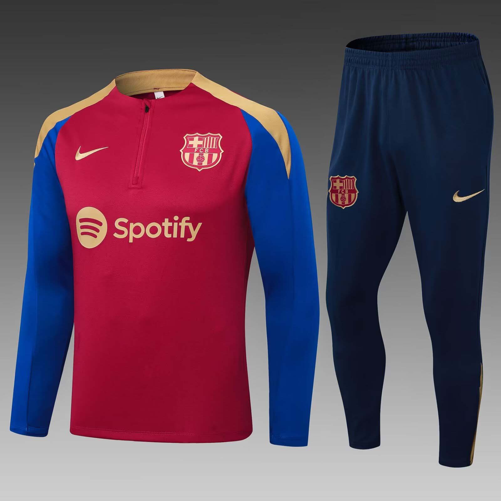 2023/2024 Barcelona Half-Pull Training Suit Red-blue Jersey Set:football jersey mysite: unitedjerseyfootball 邓江浪:football