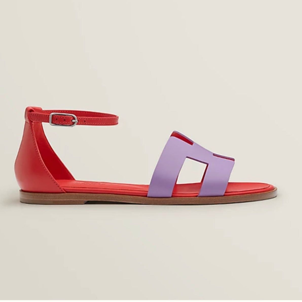 SANTORINI SANDAL CRIMSON MIX LAVENDER CALFSKIN、mysite、Cacoeks