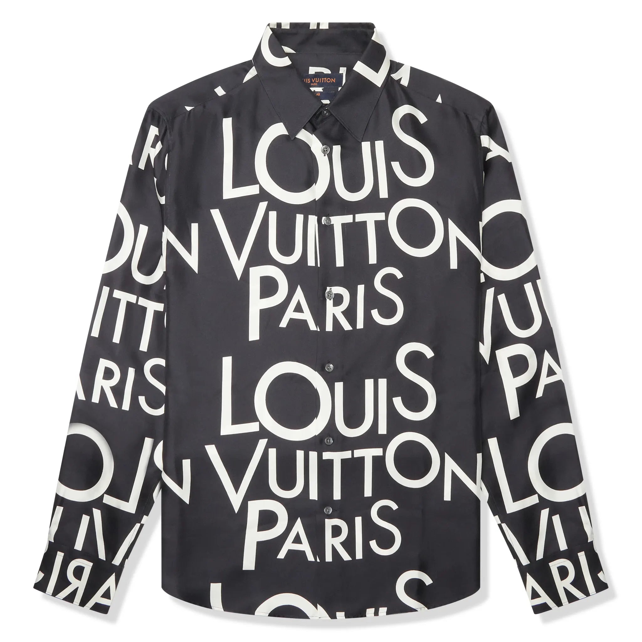 Louis Vuitton Typography Silk Navy White Shirt、mysite、Cacoeks