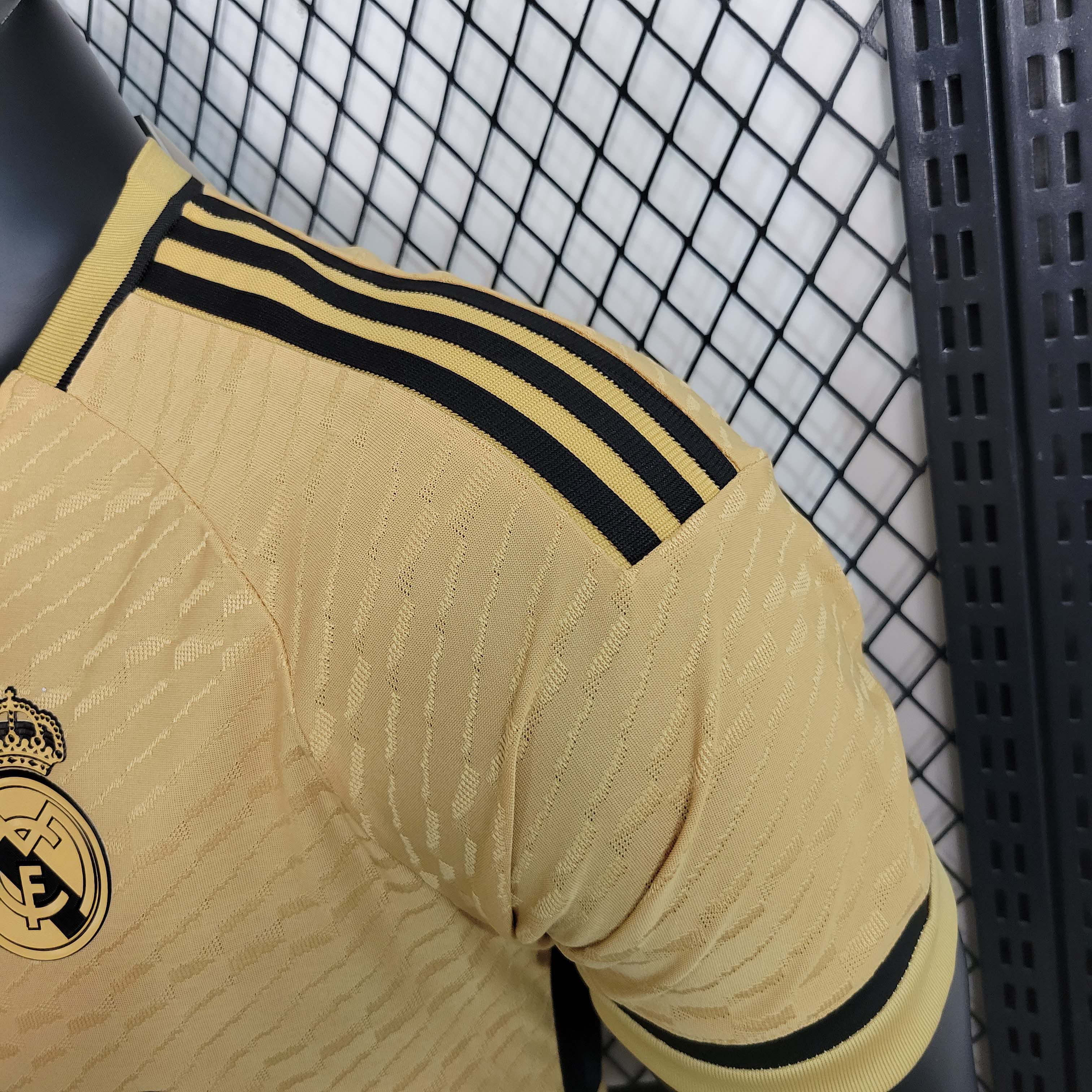 2023/2024 Player Version Real Madrid Special Edition golden Football Shirt 1:1 Thai Quality:football jersey mysite: unitedjerseyfootball 邓江浪:football