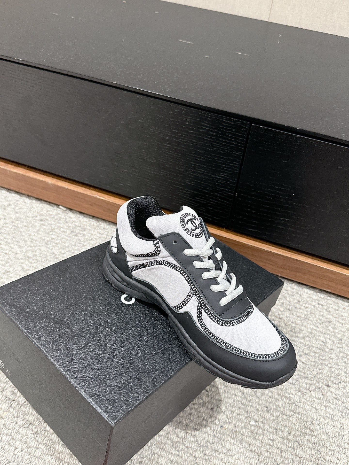 CLASSIC TRAINER IN GREY MIX BLACK FABRIC、mysite、Cacoeks