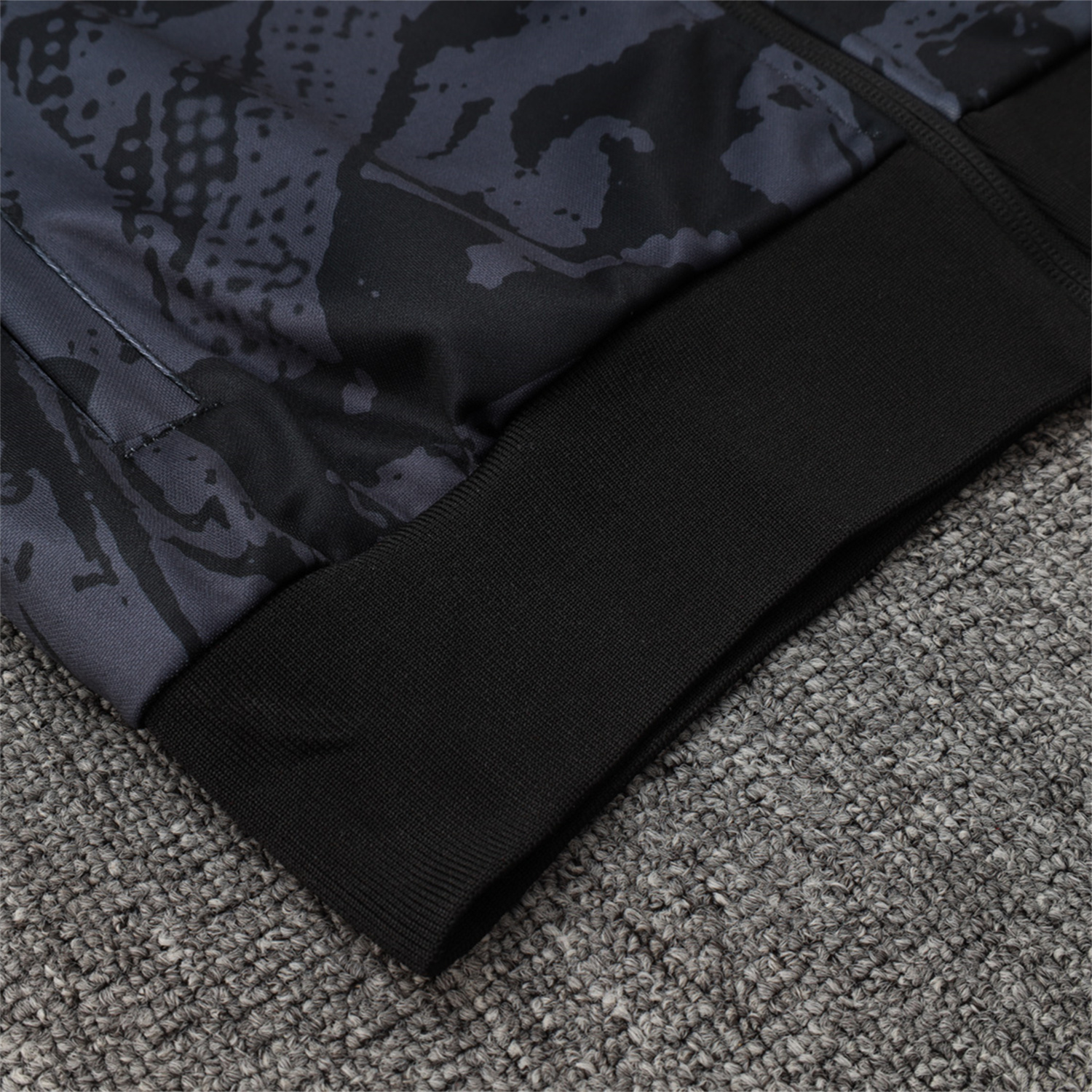 UltraTrikot-Corinthians 25-26 Jacket Training Tracksuit - Black and Gray Pattern Jackets & Black Pants