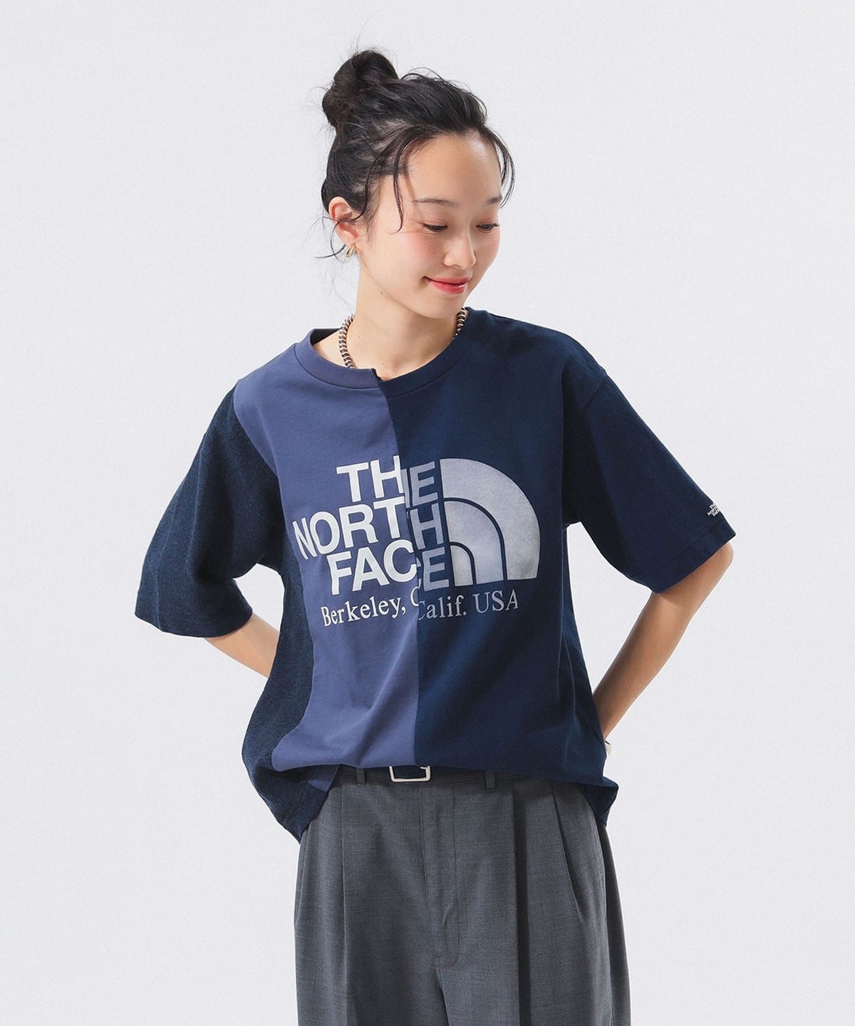 BEAMS x THE NORTH FACE PURPLE LABEL Asymmetric Logo T-shirt 25SS