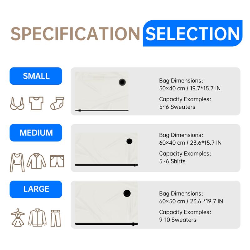 [Inspink] Travel Vacuum Compression Storage Bags with USB - Rechargeable Electric Pump - Ultra - Compact, Lightweight Space - Savers for Clothing & Travel Essentials. Zipper Pouches, Outdoor Packing System, Hand Organizer, #HolidayHaul Variety Pack