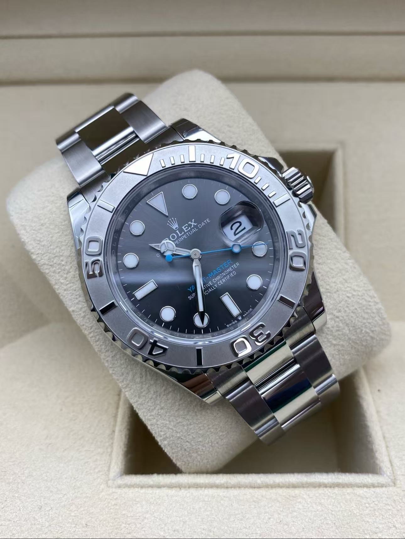 RolexYacht Master Slate Dial Super Clone Swiss Replica Watch Ref 126622 3235 Swiss Movement