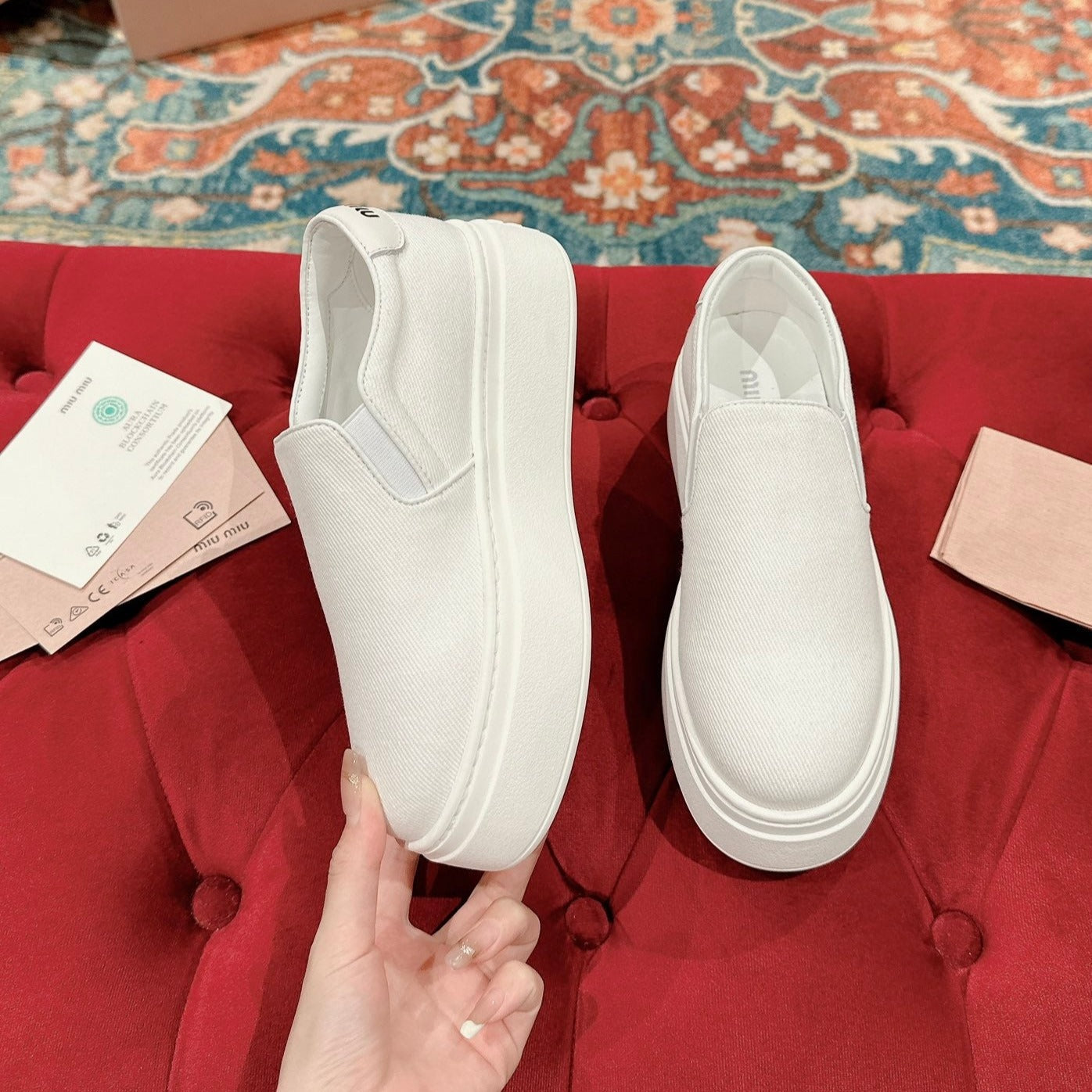 Slip-on Shoes High Sole White Canvas、mysite、Cacoeks
