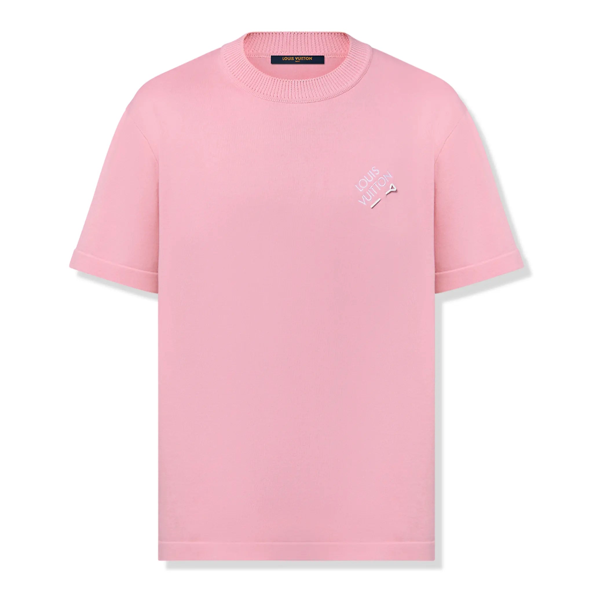 Louis Vuitton Embroidered Signature Crewneck Coral Blush Pink T Shirt、mysite、Cacoeks