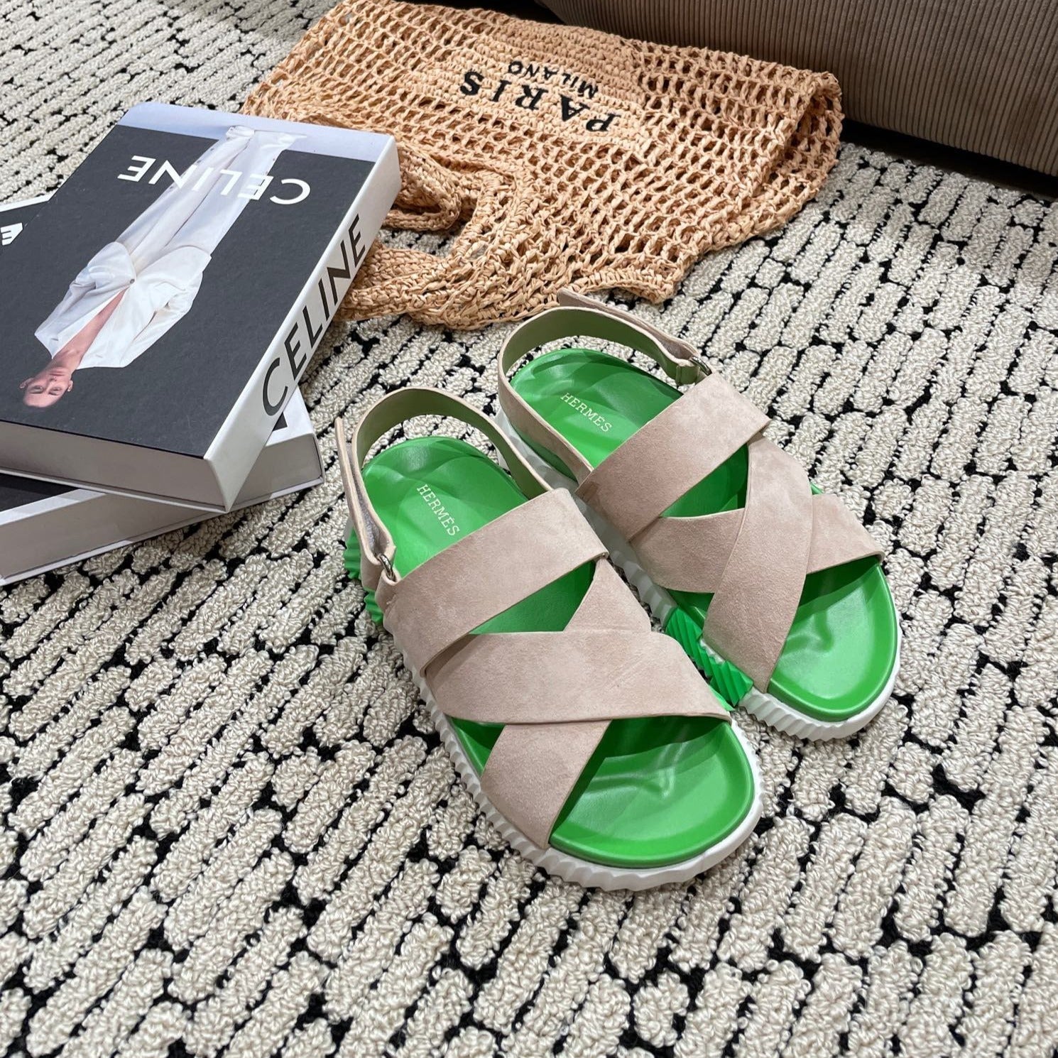 ELECTRIC SANDAL GREEN MIX LIGHT GRAY SUEDE、mysite、Cacoeks