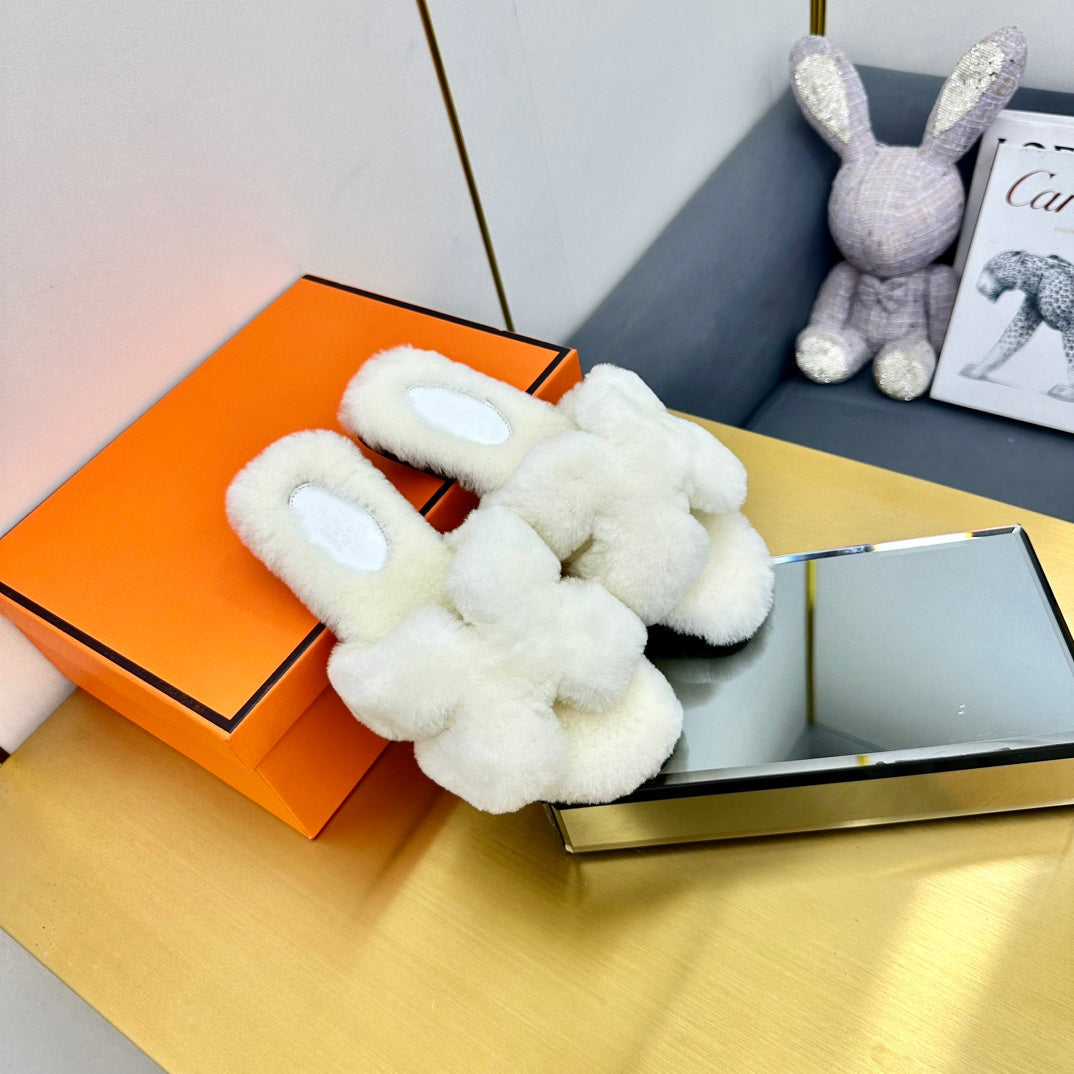 0RAN SHEARLING SANDALS WHITE、mysite、Cacoeks