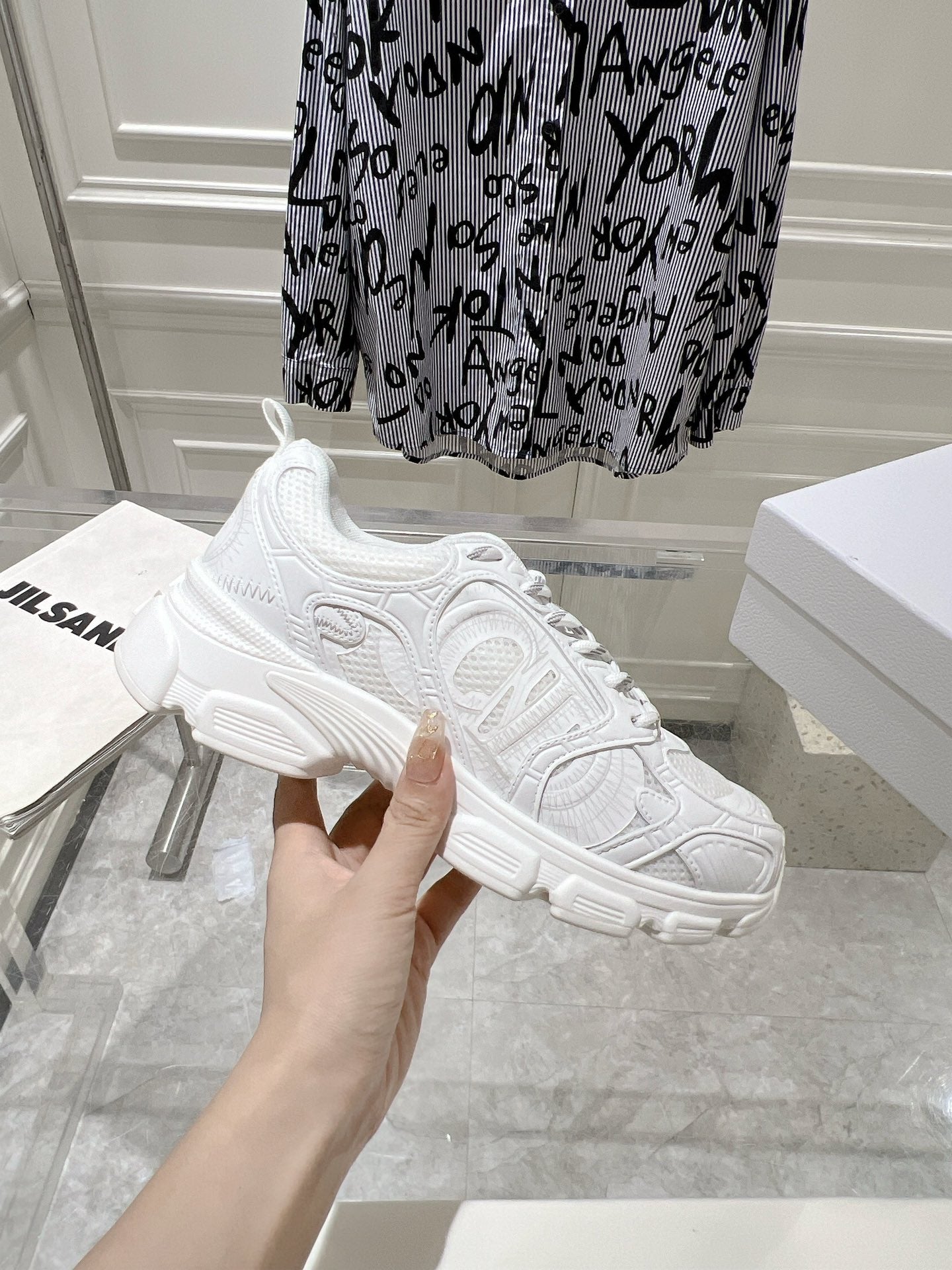DIOR 25S CHRONO SNEAKER 45MM IN MESH WITH WHITE CALFSKIN、mysite、Cacoeks