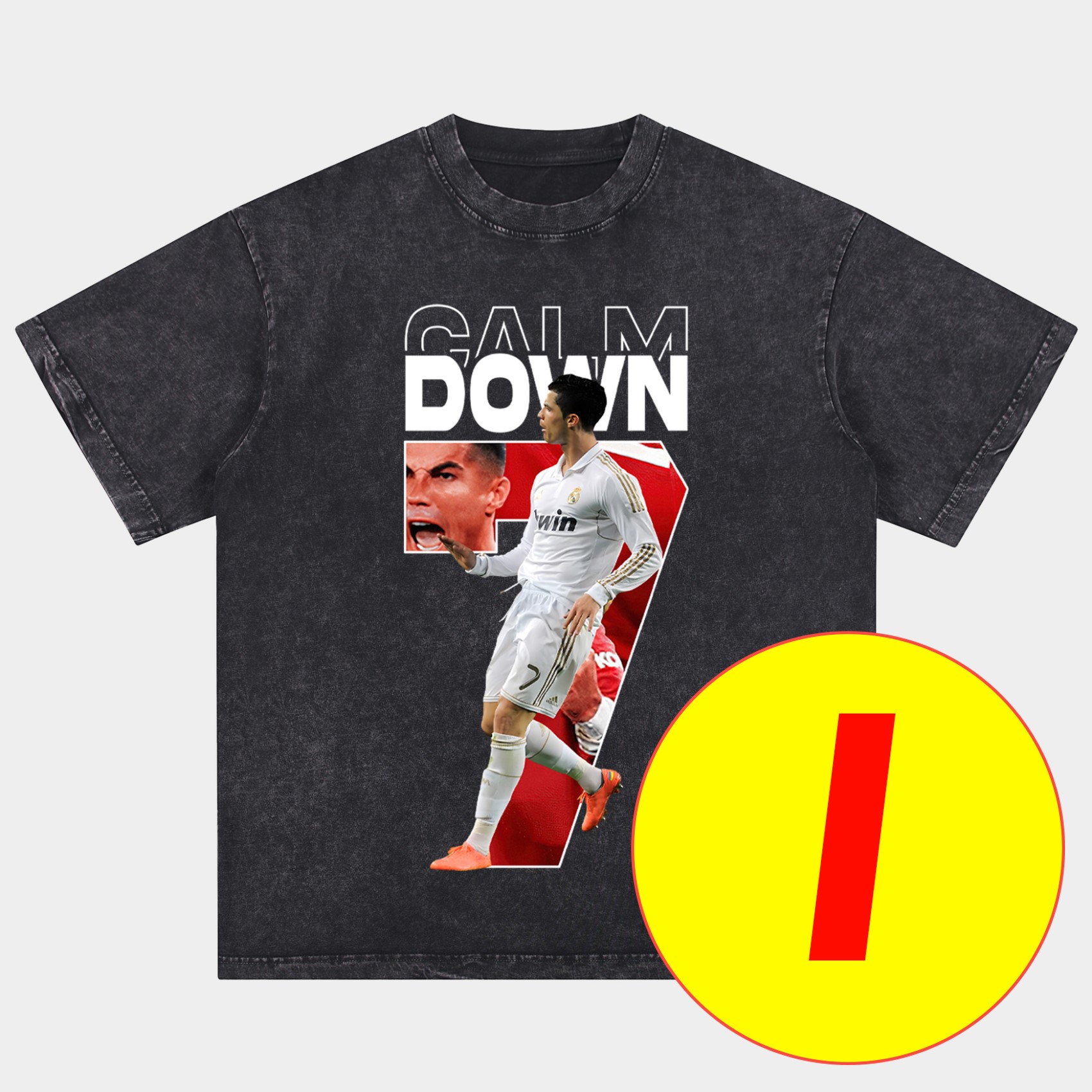 UltraTrikot-Cristiano Ronaldo Portugal Real Madrid Manchester United Oversized Washed T-Shirt