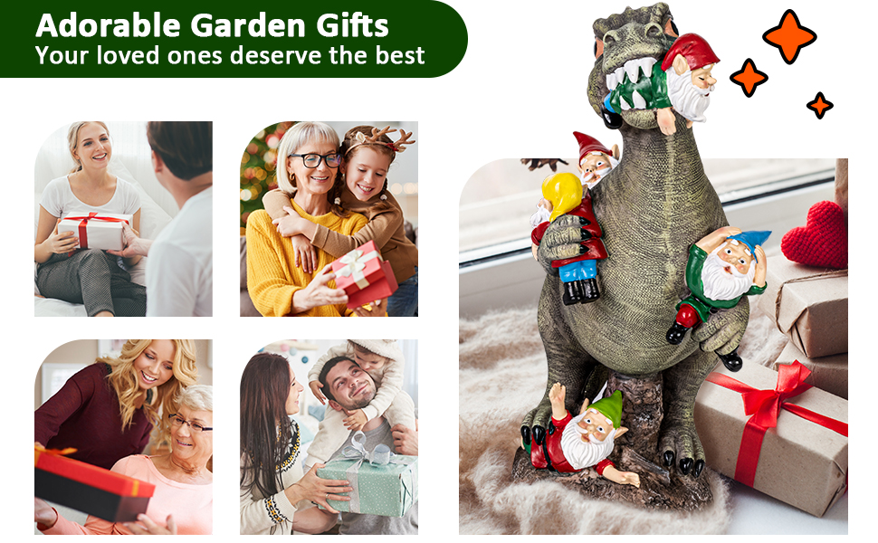 adorable garden gifts dinosaur garden gnomes