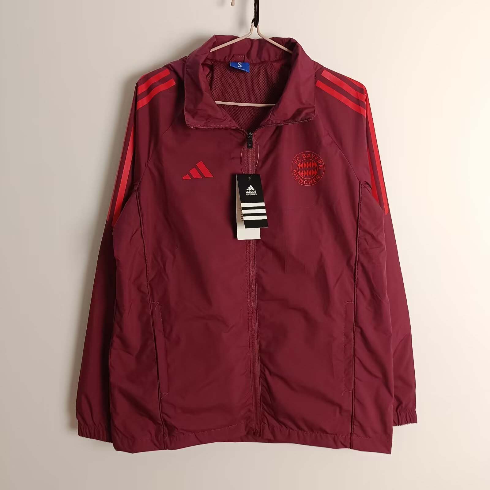 2024/2025 Bayern Munich Windbreaker Wine red Football Jersey 1:1 Thai Quality:football jersey mysite: unitedjerseyfootball 邓江浪:football