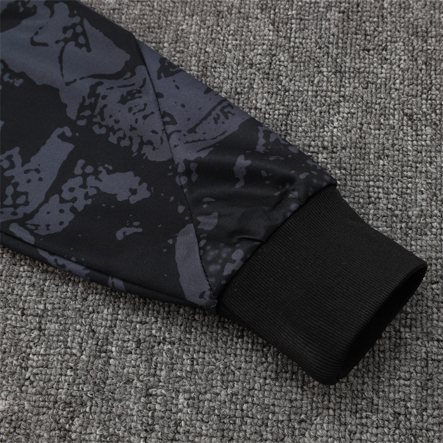 UltraTrikot-Corinthians 25-26 Jacket Training Tracksuit - Black and Gray Pattern Jackets & Black Pants