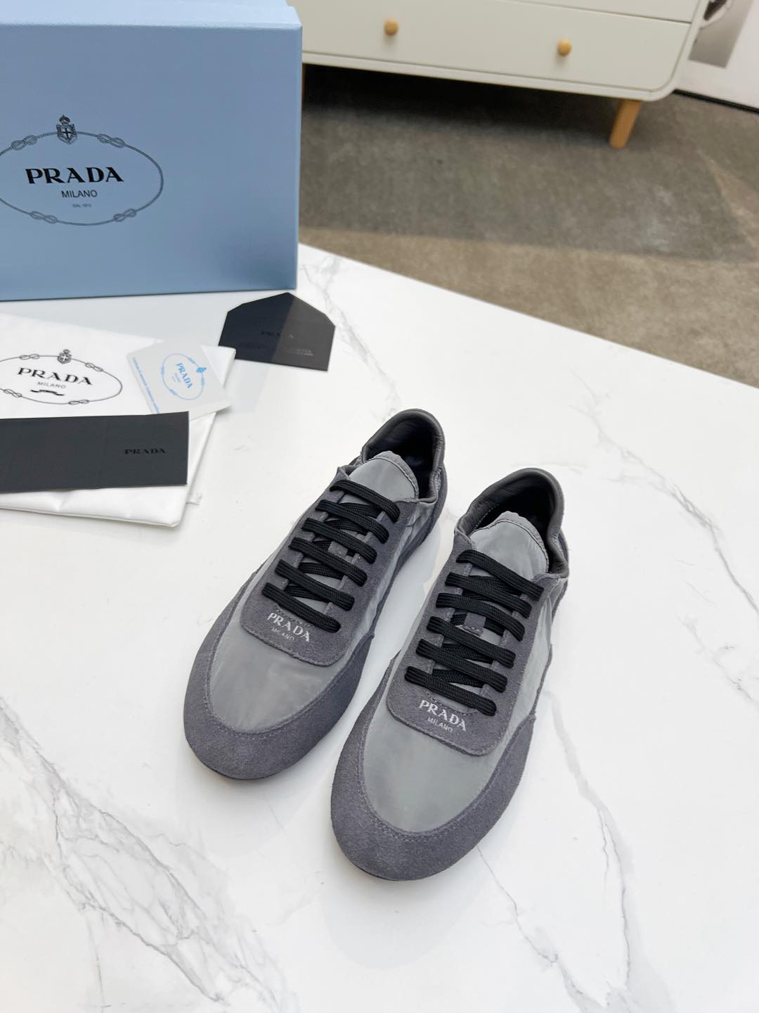 COLLAPSE SNEAKERS IN GRAY SUEDE AND NYLON、mysite、Cacoeks