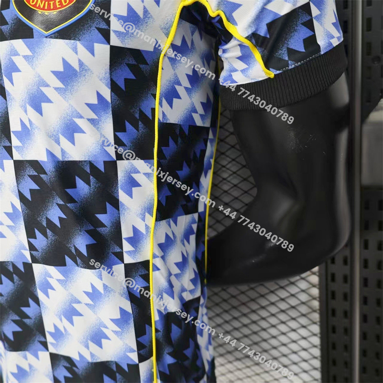 ManixJersey.com | Manchester United 25-26 Blue And Black Checkerboard Special Jersey - Player Version -Customize Name, Number and Patch | Worldwide Shipping