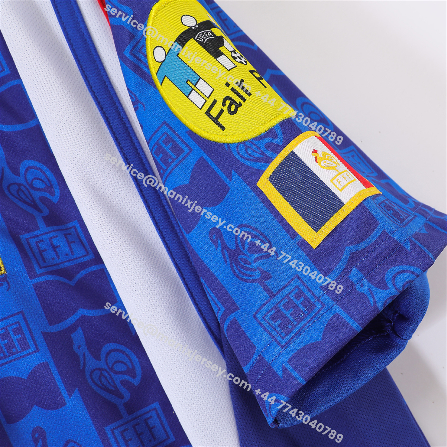 ManixJersey.com | Retro France 1996 Home Jersey -Customize Name, Number and Patch | Worldwide Shipping