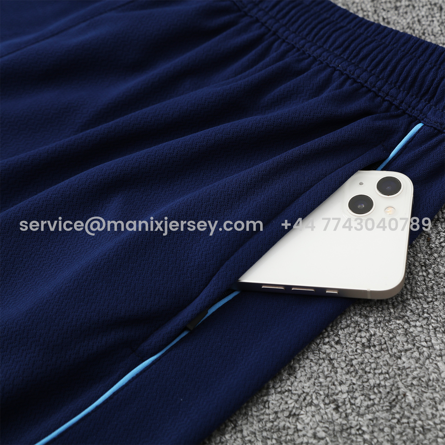ManixJersey.com | Manchester City 25-26 Short-Sleeve Training Set - Deep Blue Top & Deep Blue Shorts -Customize Name, Number and Patch | Worldwide Shipping