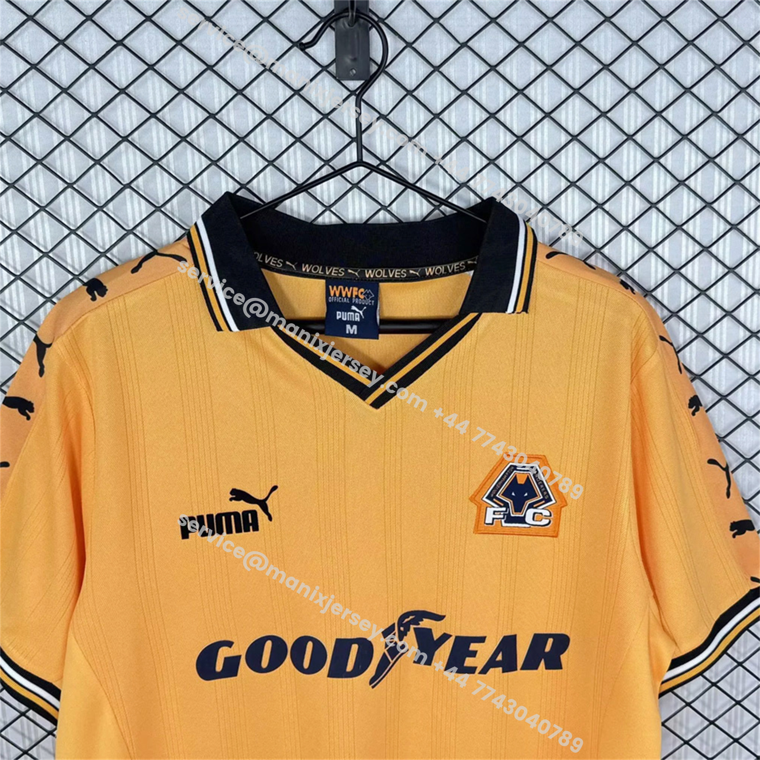 ManixJersey.com | Retro Wolverhampton Wanderers Wolves 1998-99 Home Jersey -Customize Name, Number and Patch | Worldwide Shipping