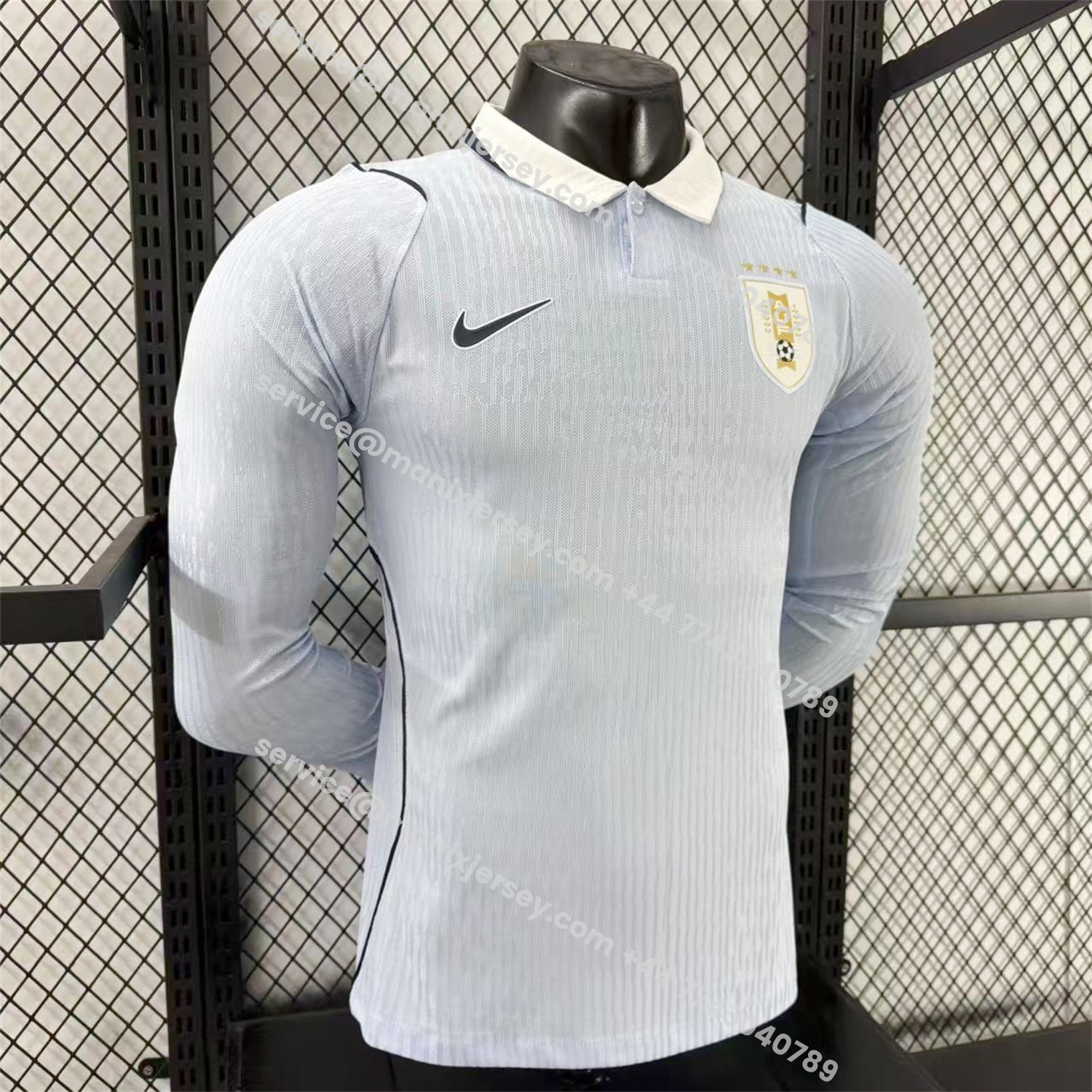 ManixJersey.com | Uruguay 2026 Home Long Sleeves Jersey - Player Version -Customize Name, Number and Patch | Worldwide Shipping