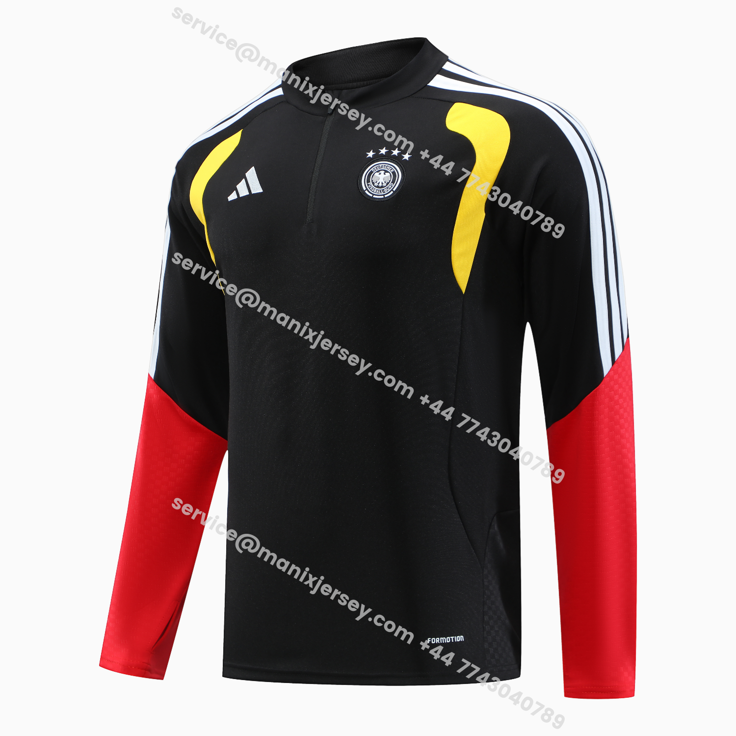 ManixJersey.com | Germany 2026 Kids Long Sleeve Training Set - Black Top & Pants -Customize Name, Number and Patch | Worldwide Shipping