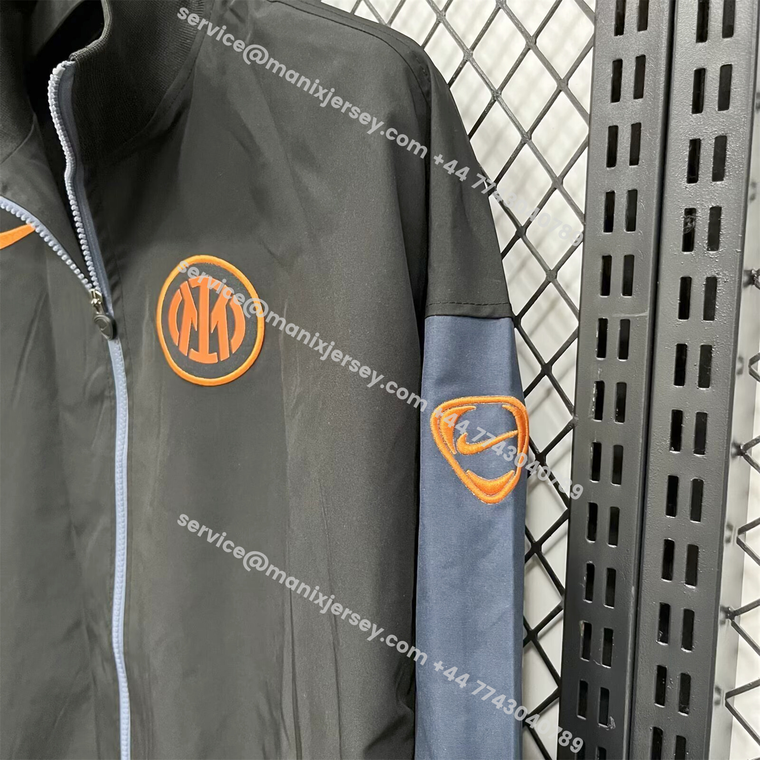 ManixJersey.com | Inter Milan 25-26 Windbreaker Jacket - Black -Customize Name, Number and Patch | Worldwide Shipping