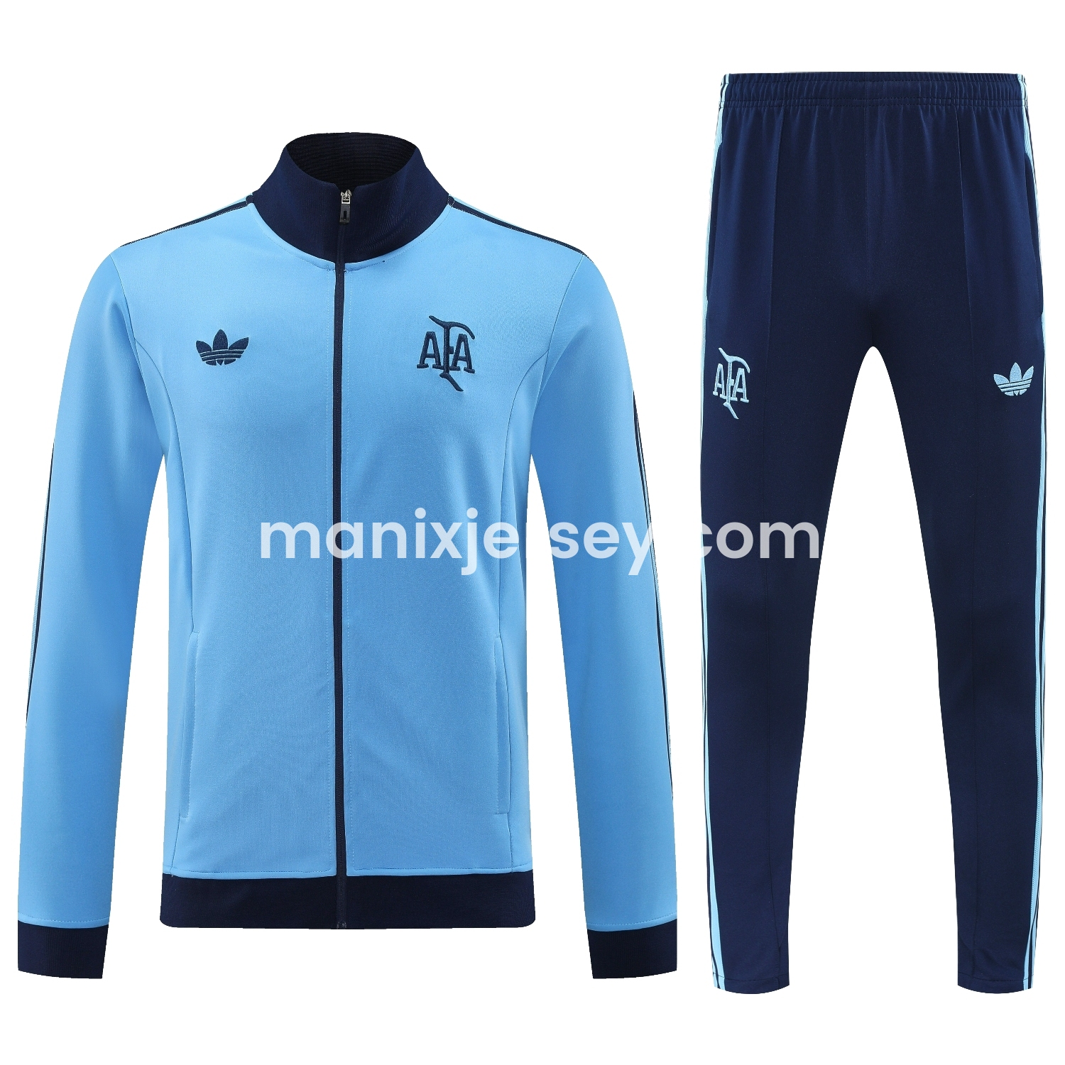 ManixJersey.com | Argentina 24-25 Throwback Jacket Training Tracksuit - Blue Jackets & Deep Blue Pants -Customize Name, Number and Patch | Worldwide Shipping
