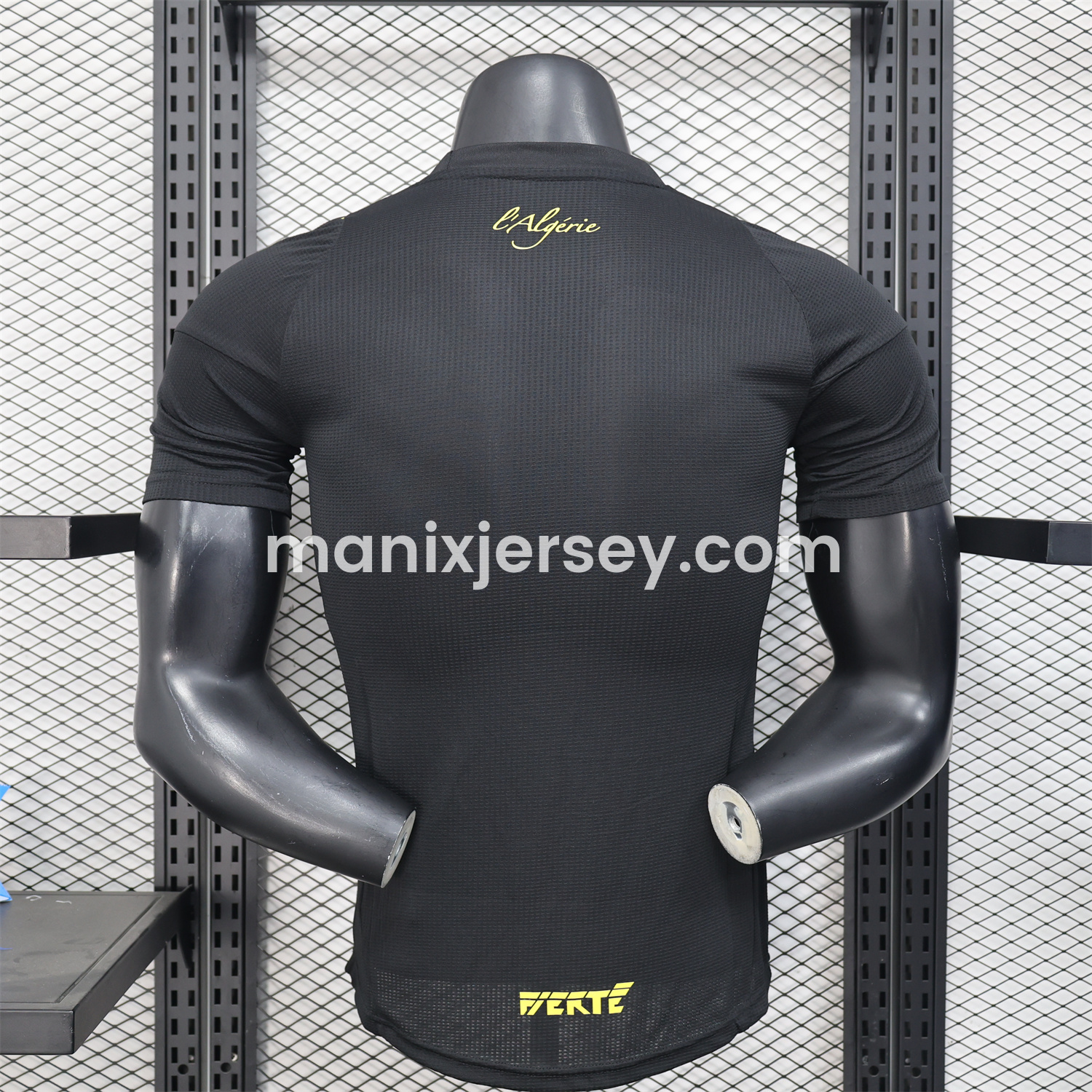 ManixJersey.com | Algeria 25-26 Pure Black Jersey with Yellow Line - Player Version -Customize Name, Number and Patch | Worldwide Shipping