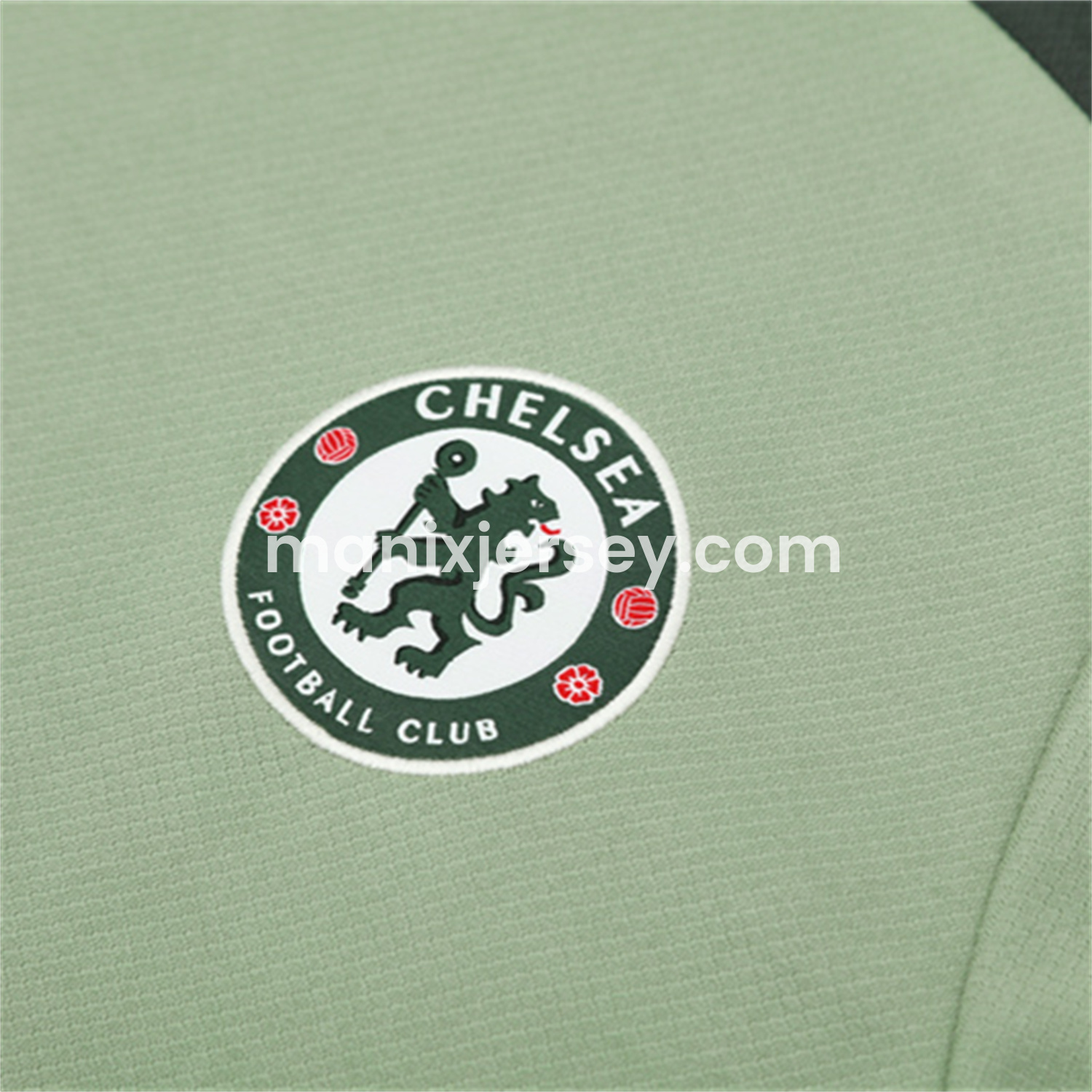 ManixJersey.com | C.H.E.L.S.E.A 25-26 Short-Sleeve Training Set - Light Green Top & Army Green Shorts -Customize Name, Number and Patch | Worldwide Shipping