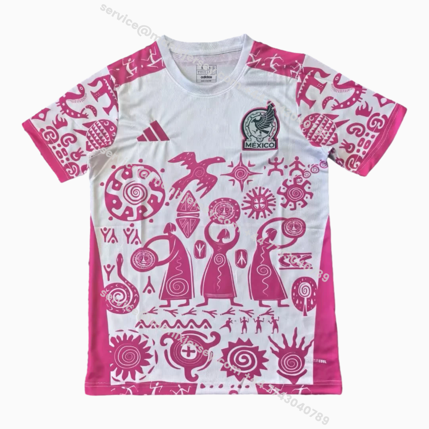 ManixJersey.com | Mexico 25-26 Mayan Cvilization Pink And White Special Jersey - Fans Version -Customize Name, Number and Patch | Worldwide Shipping
