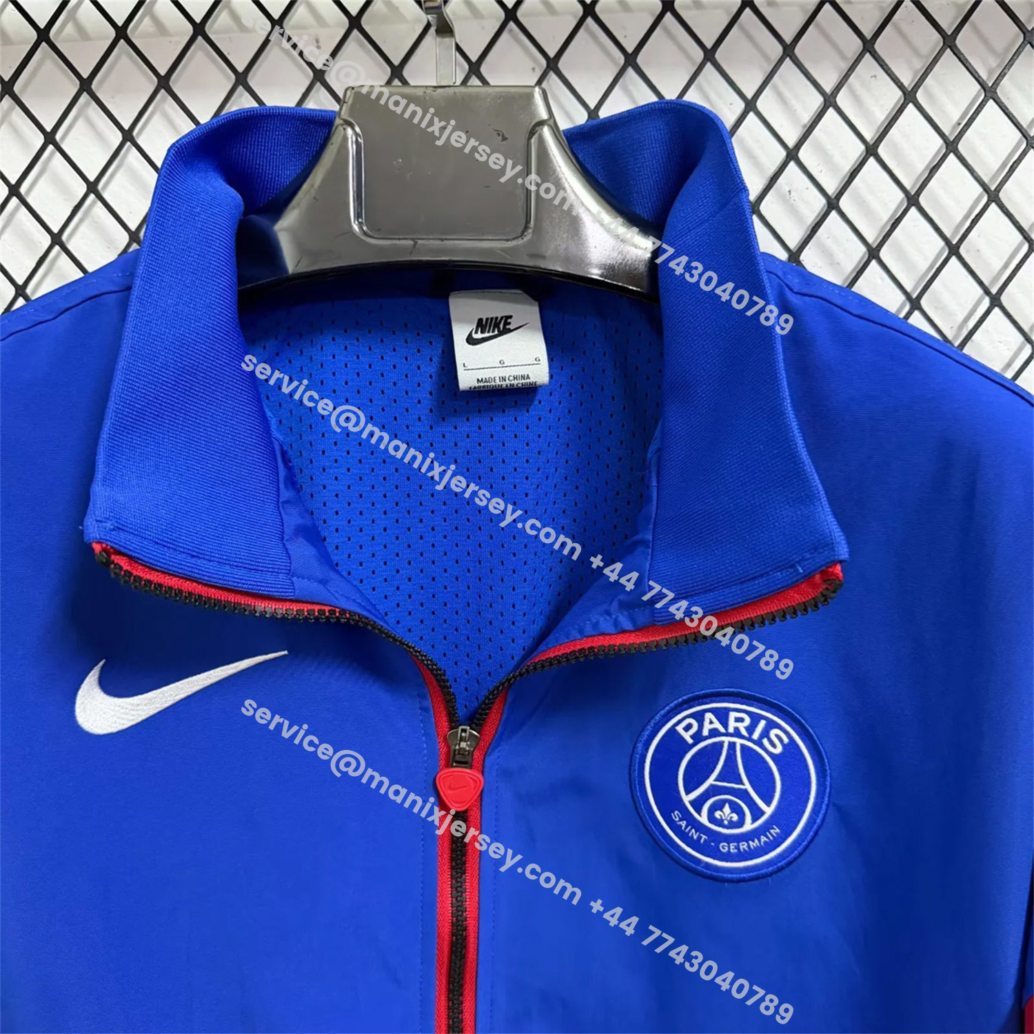 ManixJersey.com | Paris Saint-Germain PSG 25-26 Windbreaker Jacket - Blue -Customize Name, Number and Patch | Worldwide Shipping