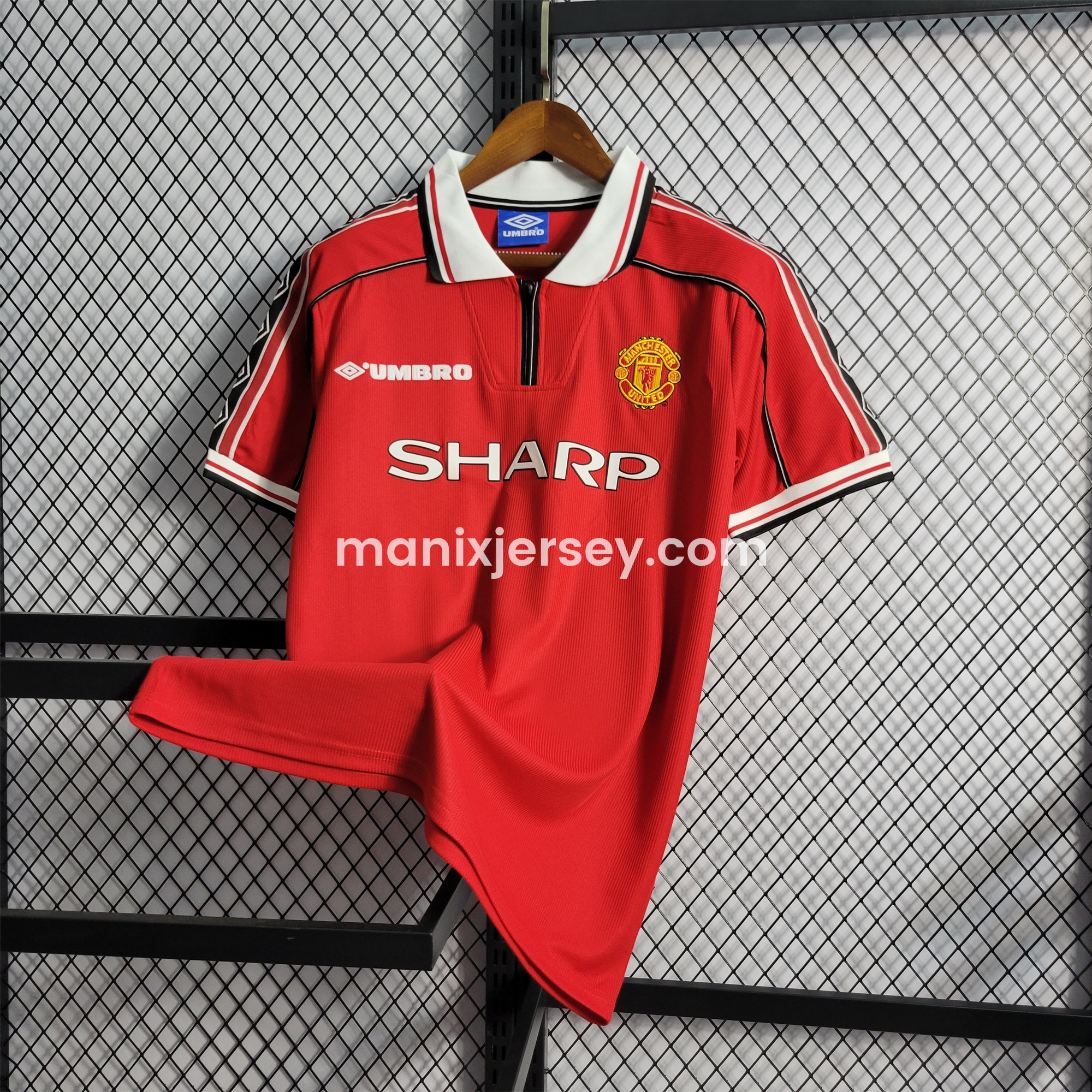 ManixJersey.com | Retro Manchester United 98-99 Home Jersey -Customize Name, Number and Patch | Worldwide Shipping