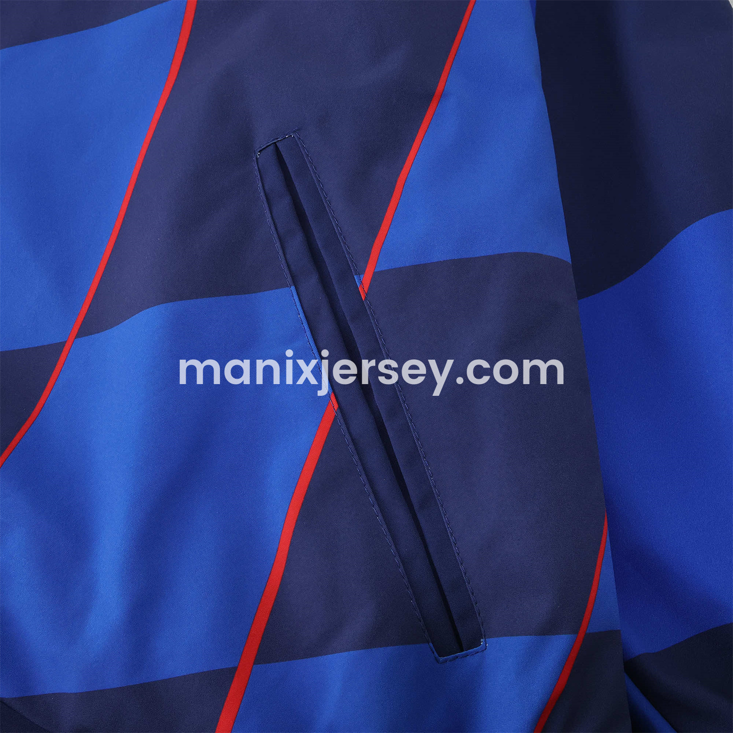 ManixJersey.com | Croatia 24-25 Away Style Double Sided Reversible Windbreaker - Blue -Customize Name, Number and Patch | Worldwide Shipping