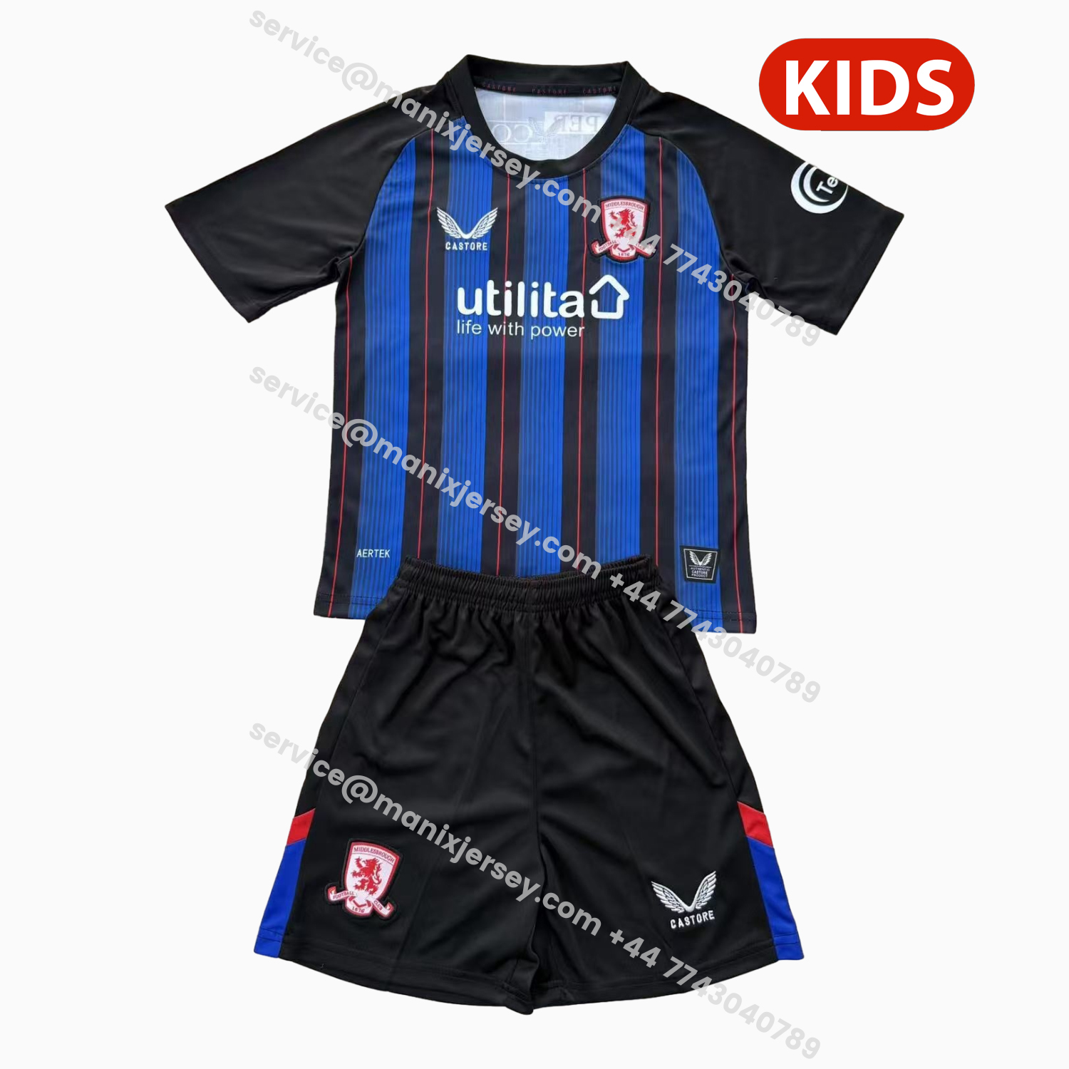 ManixJersey.com | Middlesbrough 25-26 Away Kids Kit -Customize Name, Number and Patch | Worldwide Shipping
