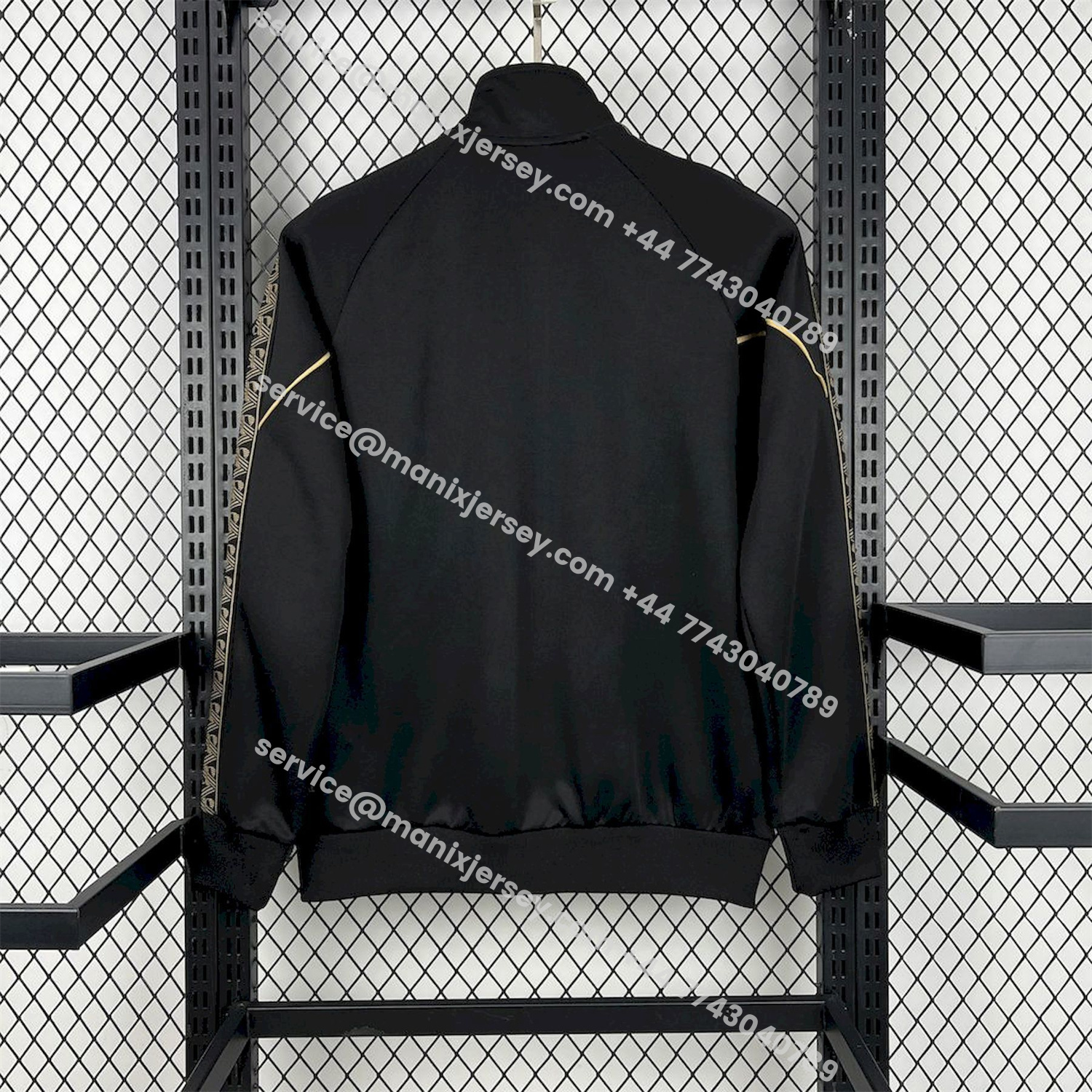 ManixJersey.com | Portugal 25-26 Eusebio Special Windbreaker Training Set - Black White Top and Pants -Customize Name, Number and Patch | Worldwide Shipping