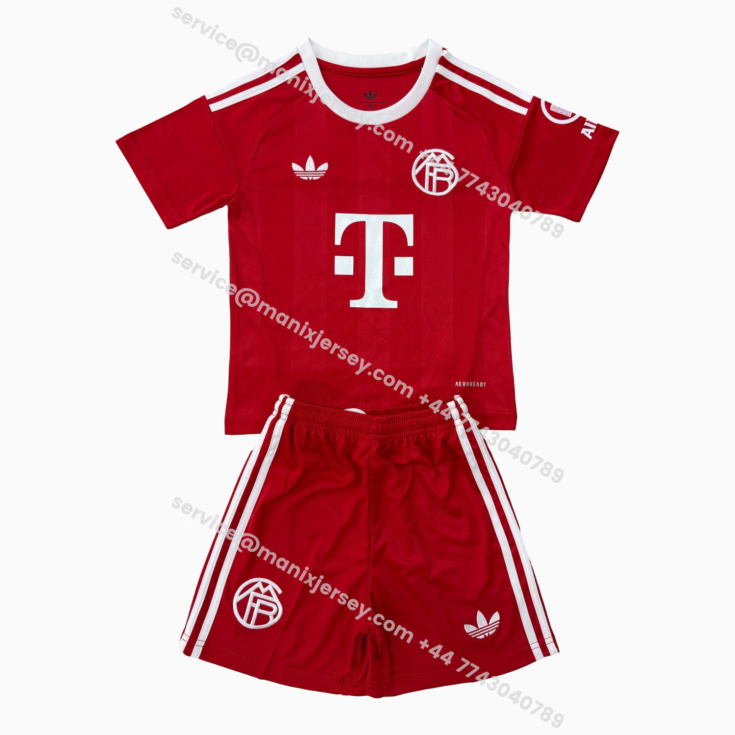 ManixJersey.com | Bayern Munich 25-26 Red Goalkeeper Kids Kit -Customize Name, Number and Patch | Worldwide Shipping